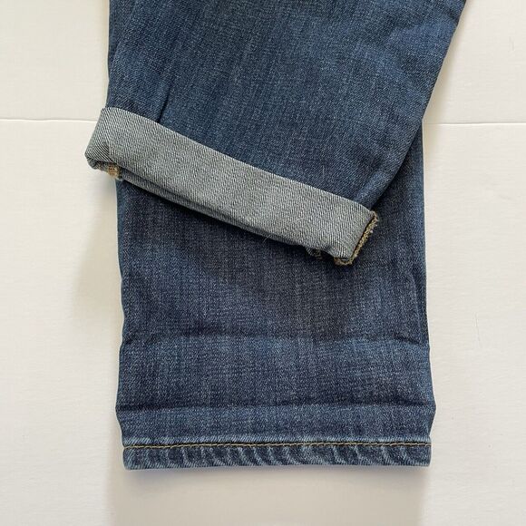 Talbots Jeans Size 4 Blue BOYFRIEND Plaid Patch FLAWLESS FIVE-POCKET NEW - Picture 5 of 12